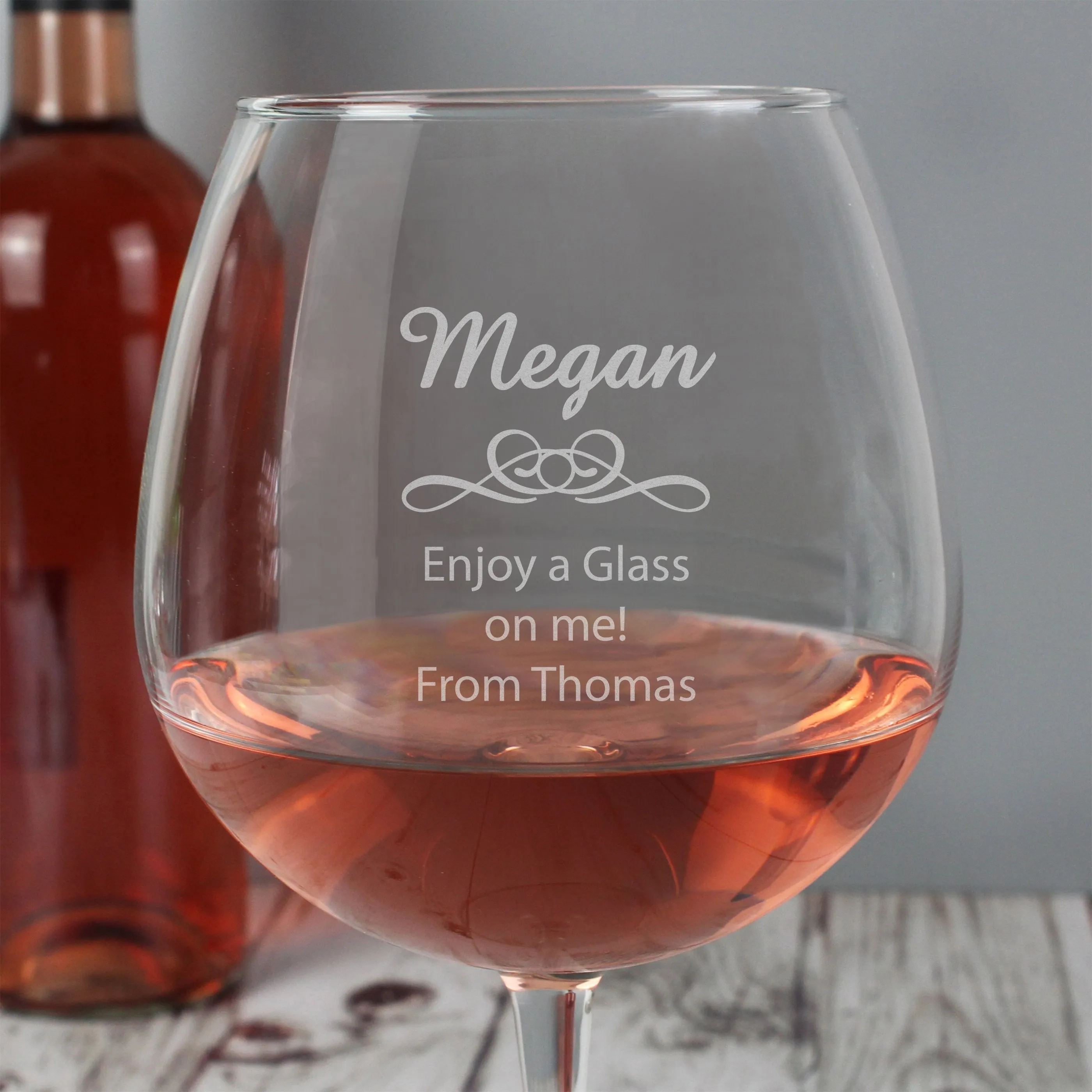 Personalized Wine Glass Bottle Décor