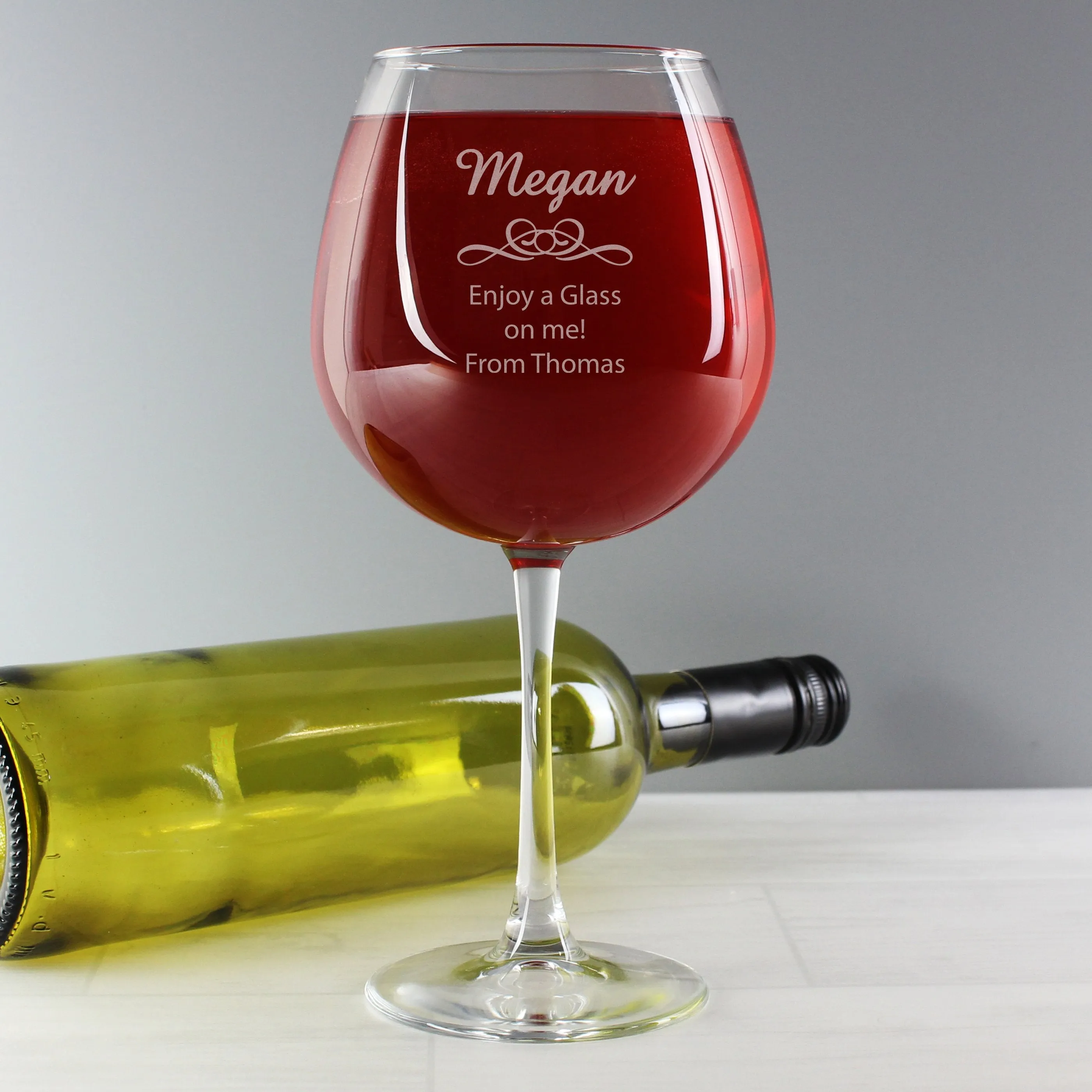 Personalized Wine Glass Bottle Décor