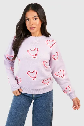 Petite Candy Cane Christmas Sweater