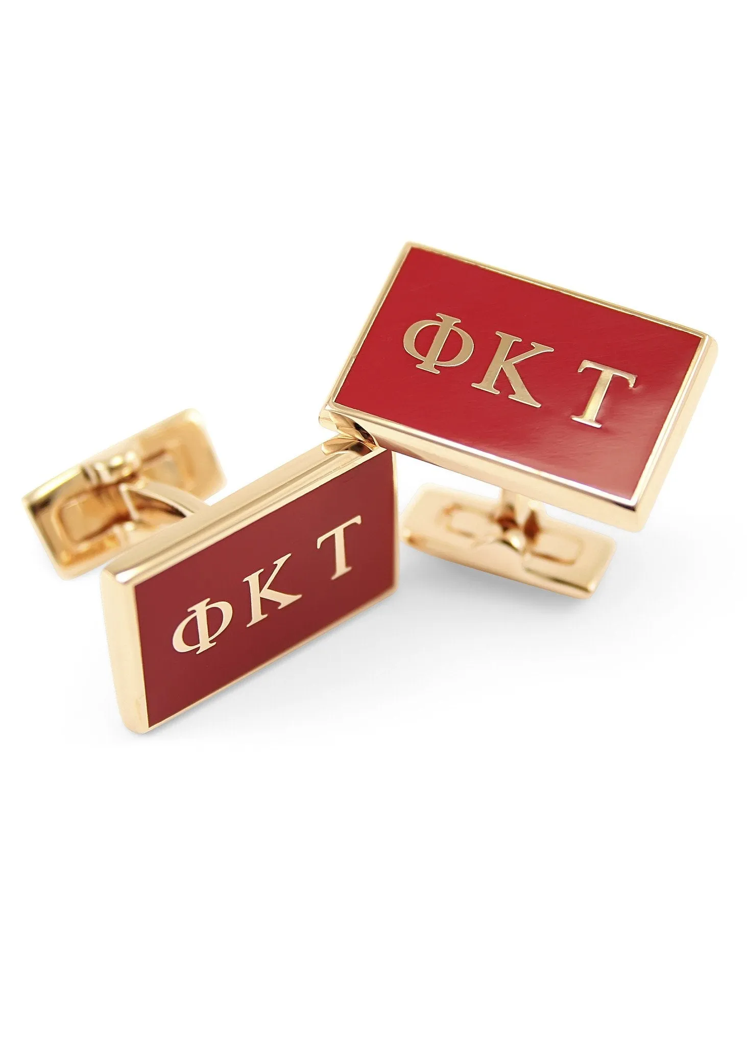 Phi Kappa Tau Cufflinks - Gold Plated Flag Design