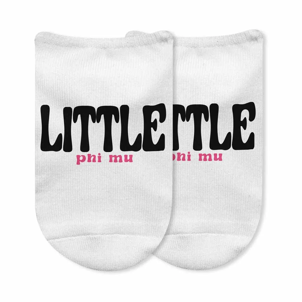 Phi Mu Big and Little Sister No Show Socks - Shop Now!