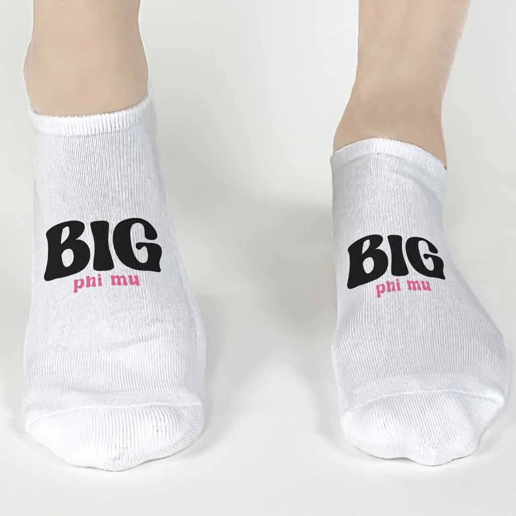 Phi Mu Big and Little Sister No Show Socks - Shop Now!