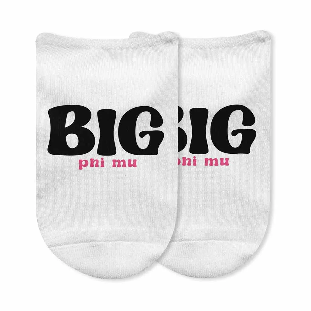 Phi Mu Big and Little Sister No Show Socks - Shop Now!