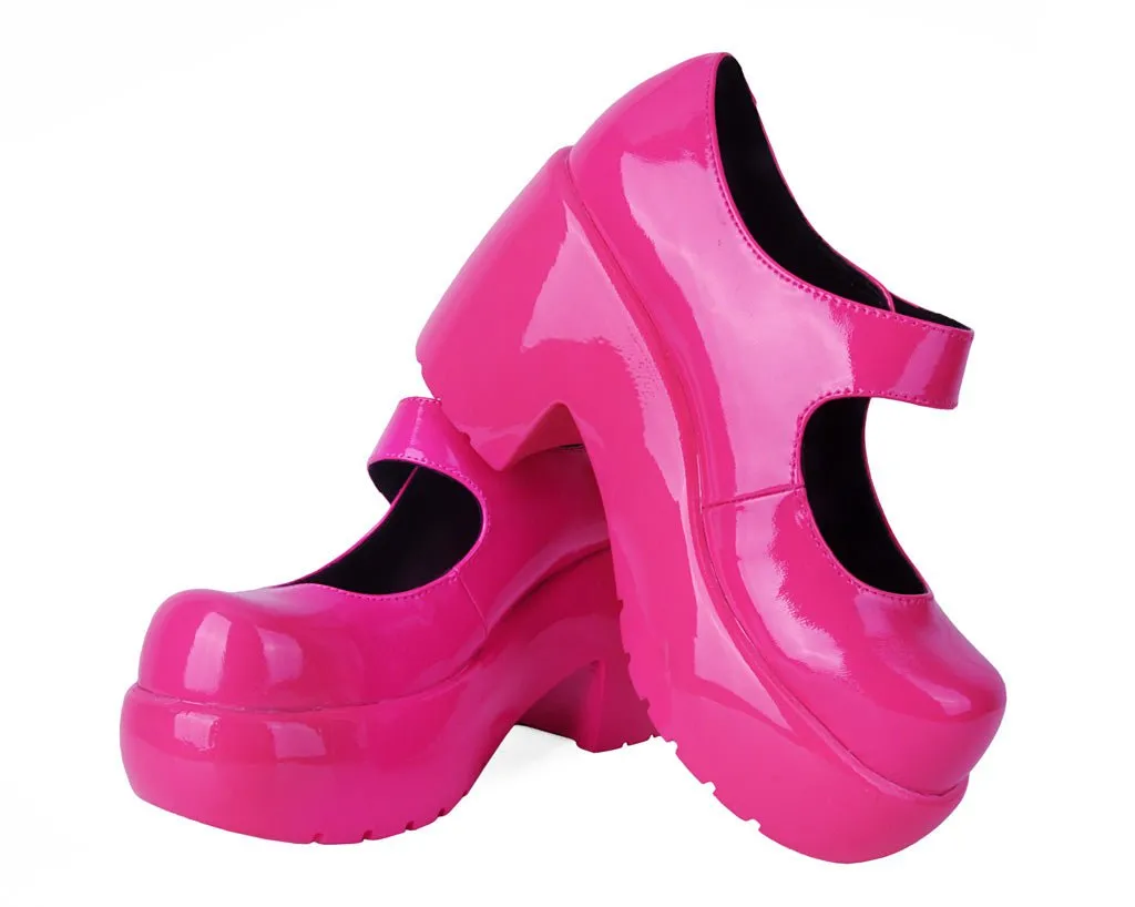 Pink Liquid Bubble Platform Shoes – Mary Jane Style