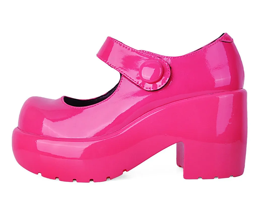 Pink Liquid Bubble Platform Shoes – Mary Jane Style