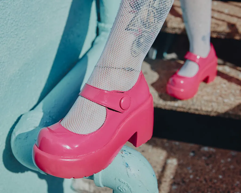 Pink Liquid Bubble Platform Shoes – Mary Jane Style