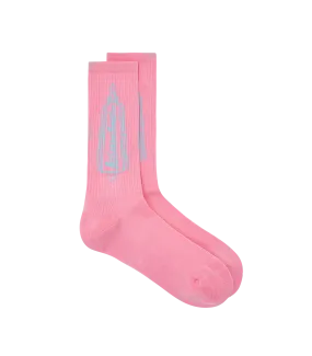 Pink Rocket Logo Socks