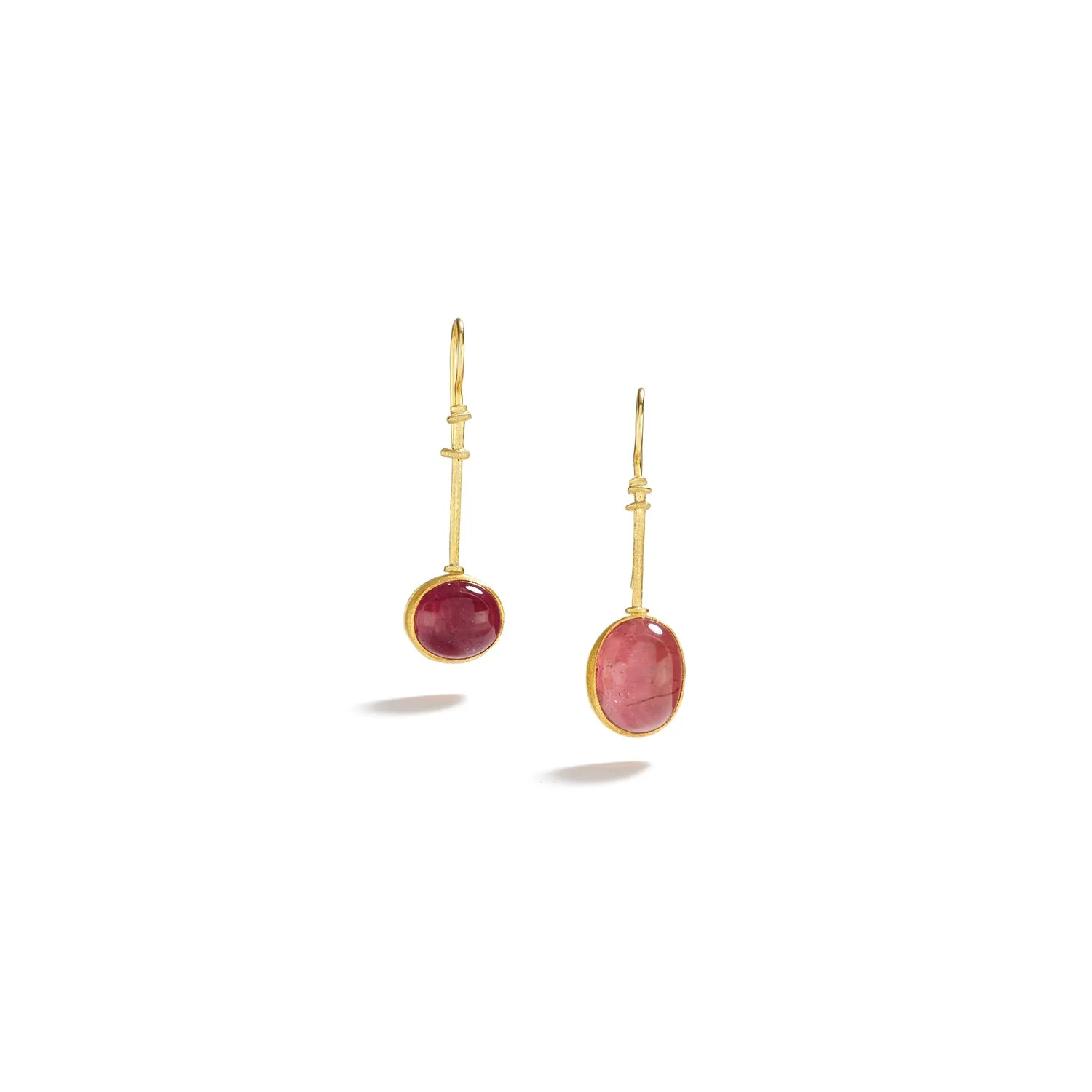 Pink Tourmaline Earrings - Round Wire Design