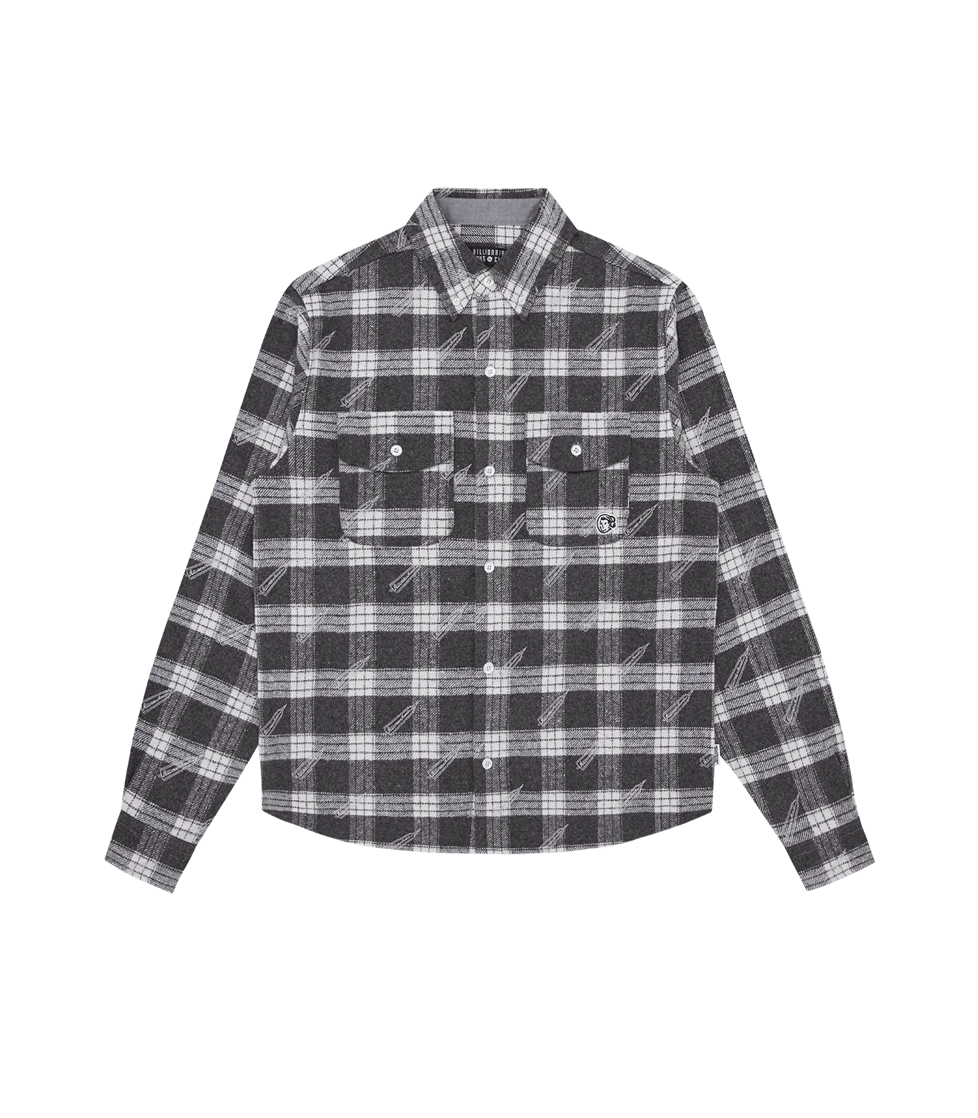 Print check grey shirt