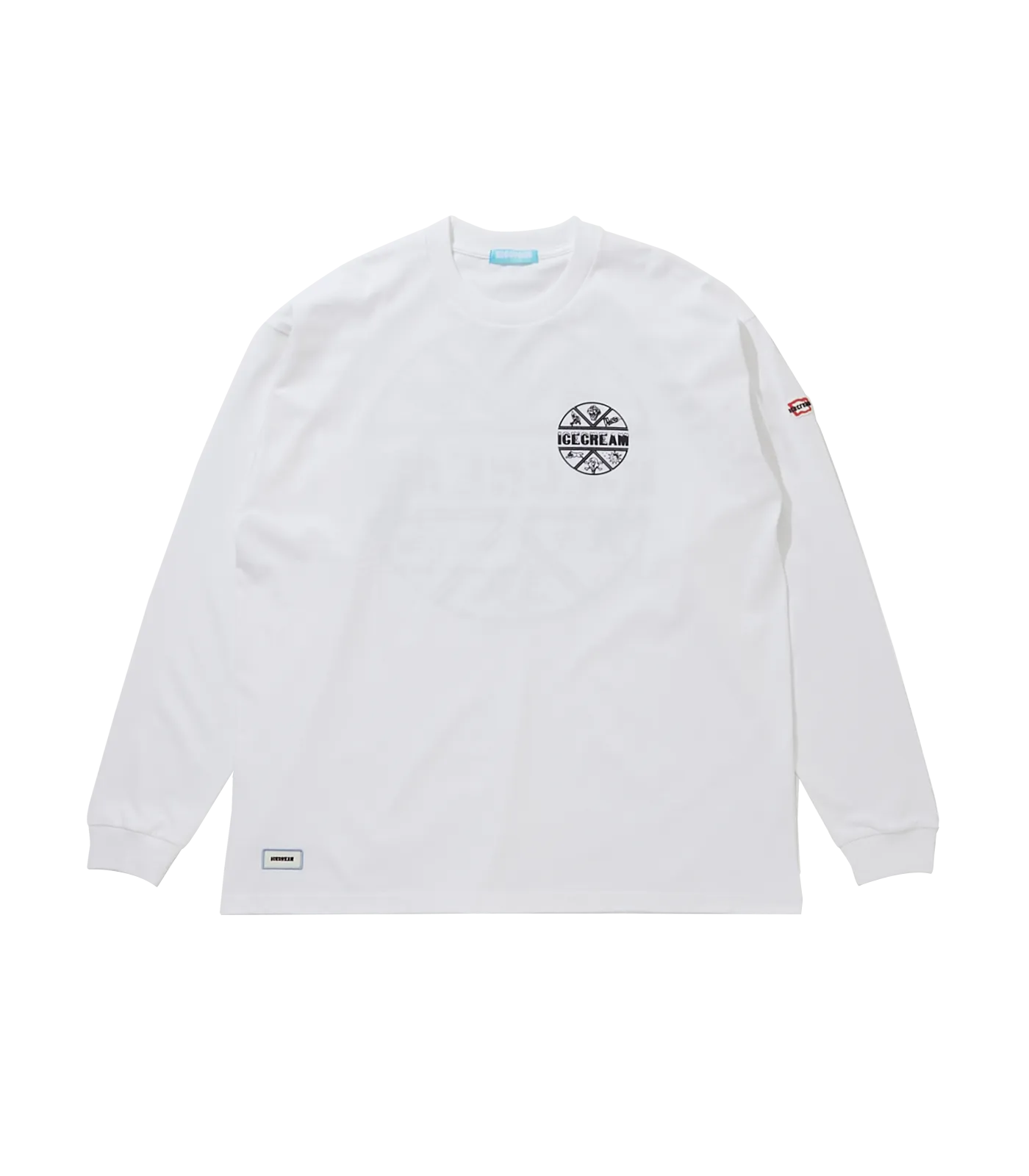 Puff Print Long Sleeve White T-Shirt