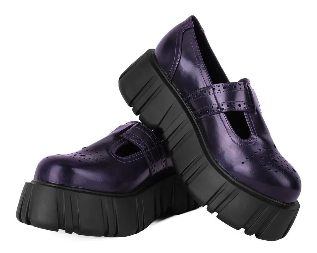 Purple T-Bar Brogue Shoe - Anarchic Airship Design