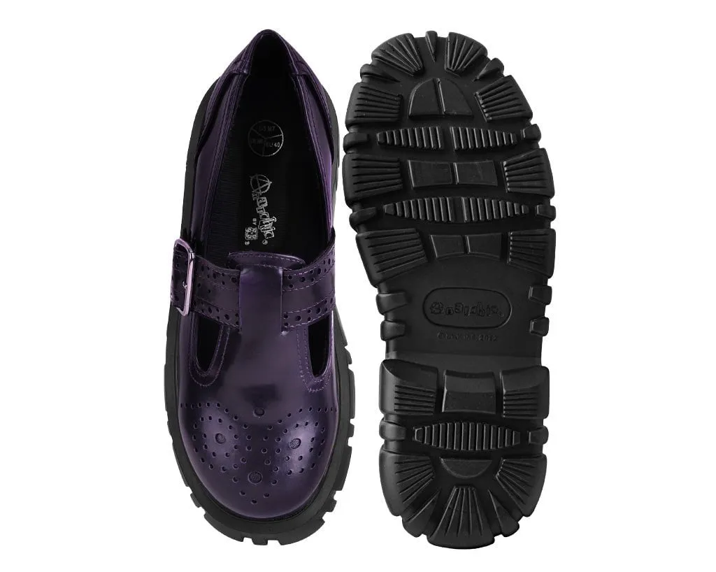 Purple T-Bar Brogue Shoe - Anarchic Airship Design