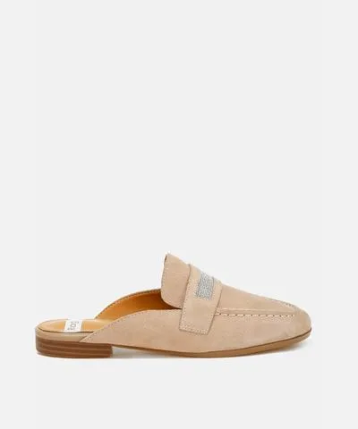 Rag & Co Belorose Rhinestone Strap Suede Mules