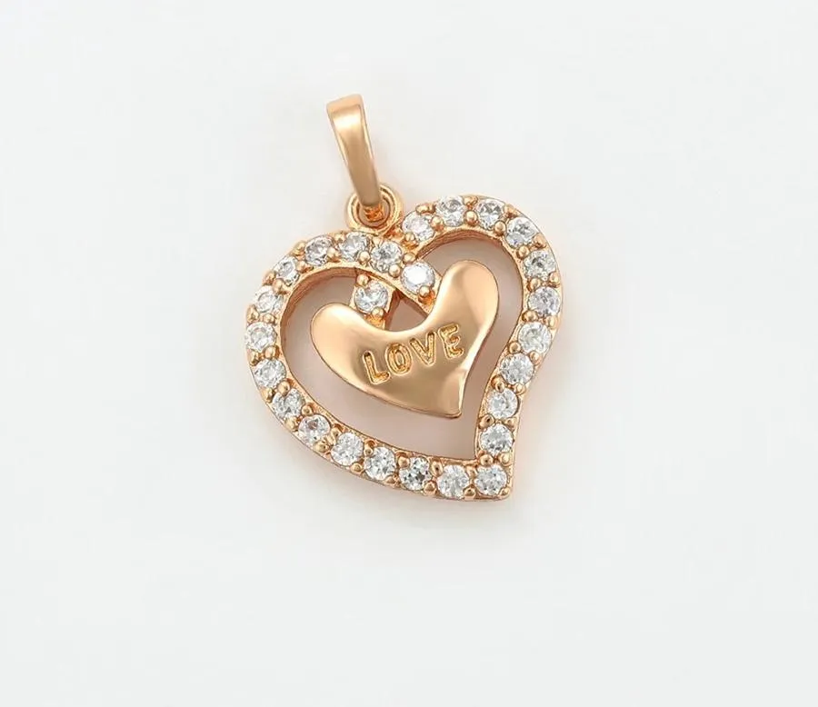 Rose gold Double Heart necklace with Initial