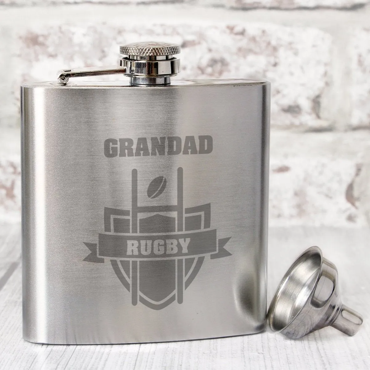 Rugby-themed Custom Engraved Alcohol Flask