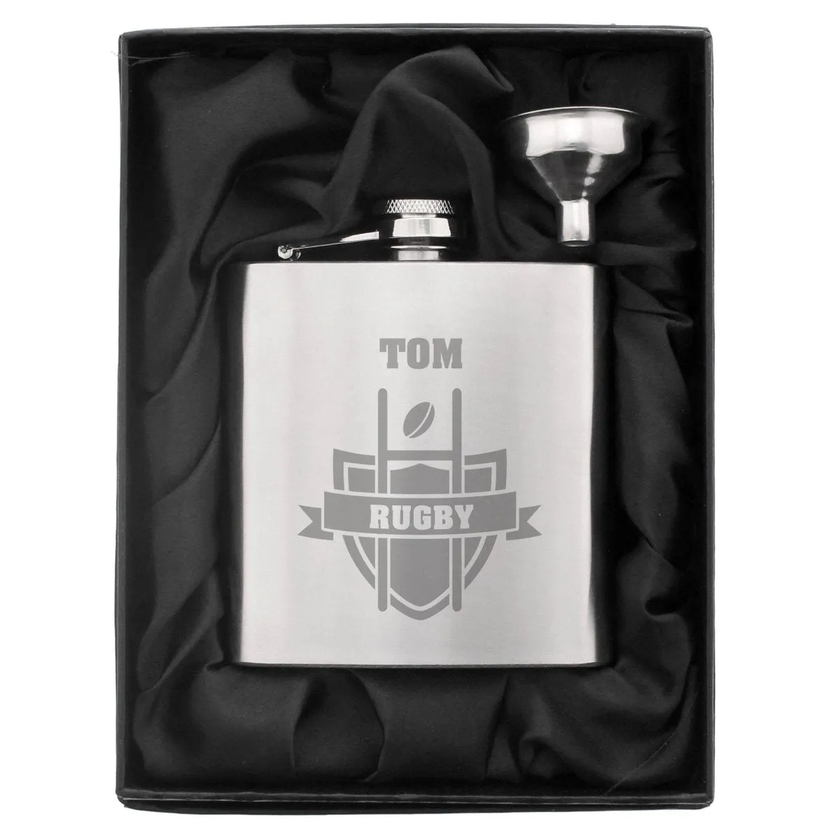 Rugby-themed Custom Engraved Alcohol Flask