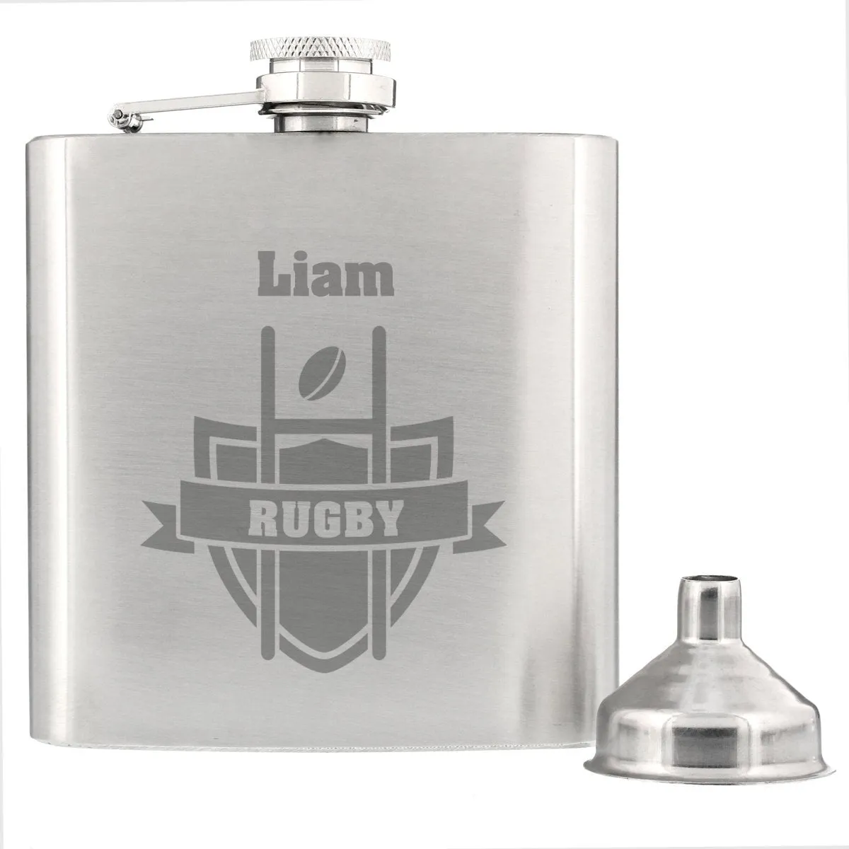 Rugby-themed Custom Engraved Alcohol Flask