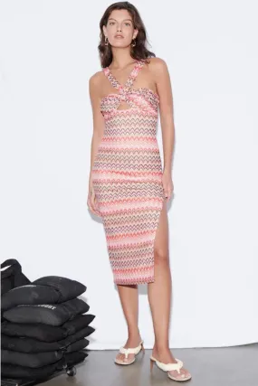 Saylor Faena Sardina Scallop Knit Midi Dress Sale