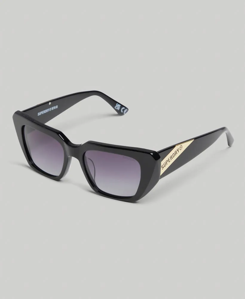 SDR 90's Angular Sunglasses | Black/Smoke Fade