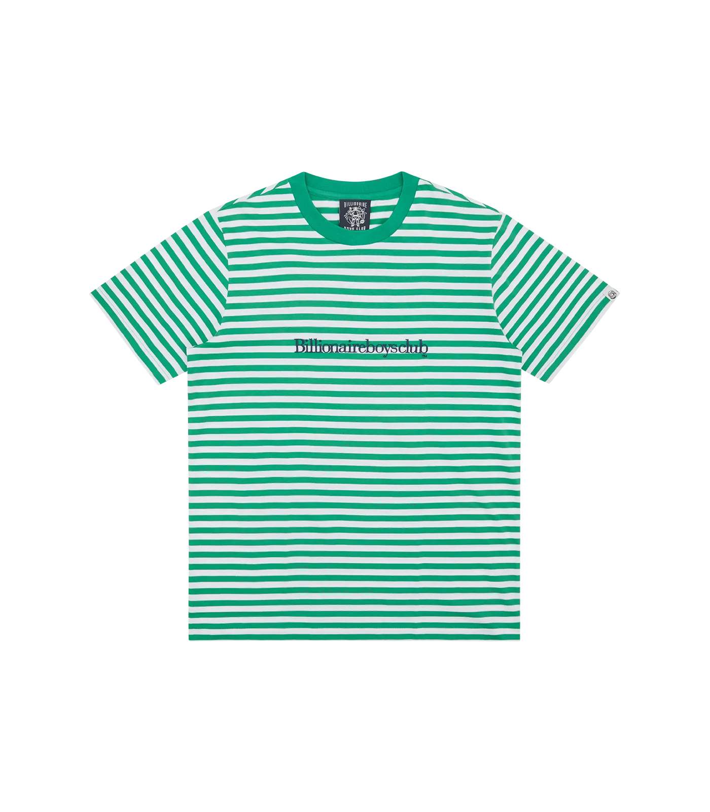 Serif Logo Green Stripe T-Shirt