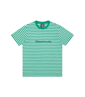 Serif Logo Green Stripe T-Shirt