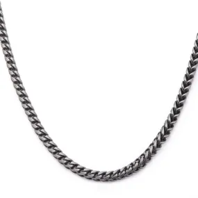 Stainless Steel Gun Metal Fox Tail Necklace