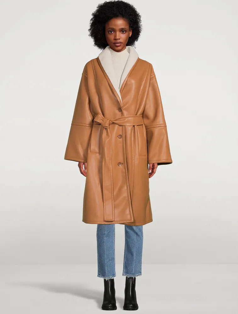 STAND STUDIO Dolores Faux Shearling Oversized Coat