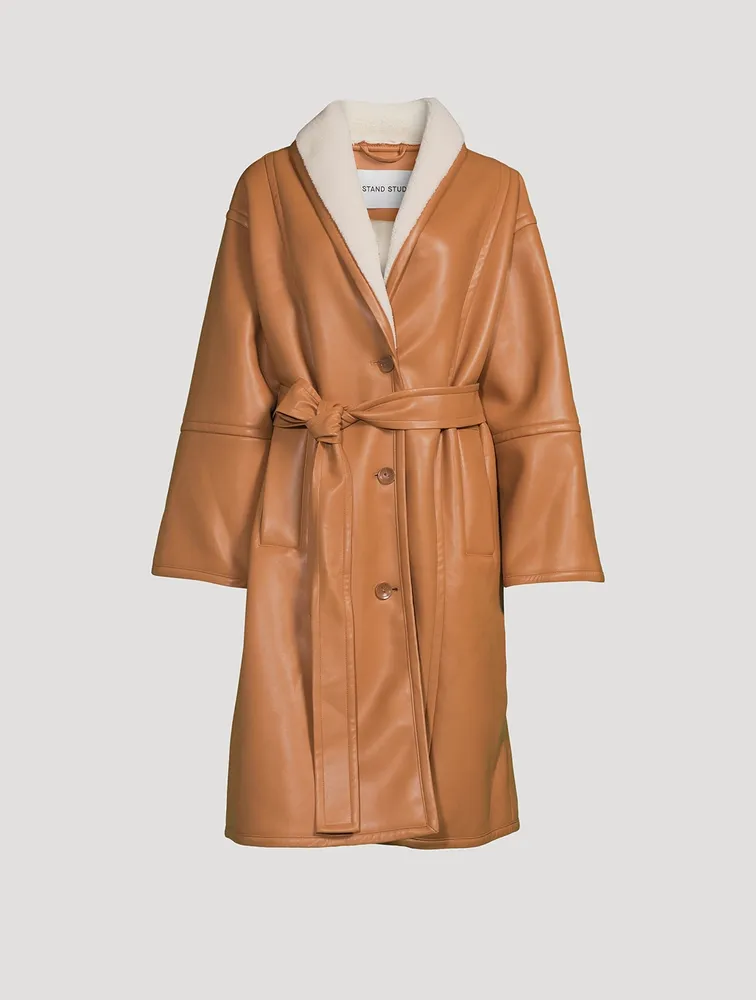 STAND STUDIO Dolores Faux Shearling Oversized Coat