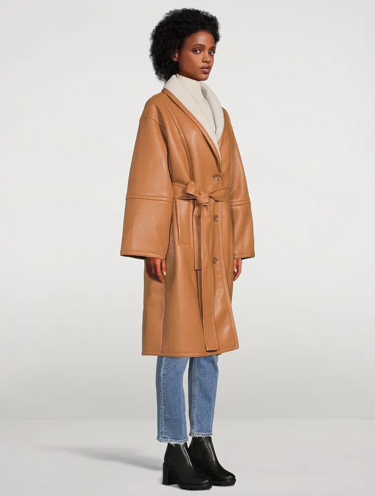 STAND STUDIO Dolores Faux Shearling Oversized Coat