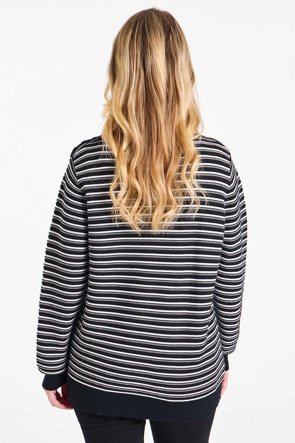 Stripe Button Shoulder Jumper