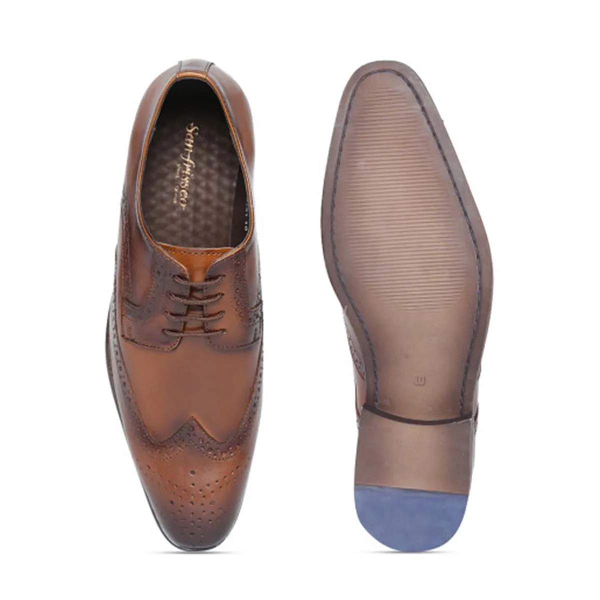 Tan Leather Brogue Shoes - Top Quality, Stylish Men's Footwear