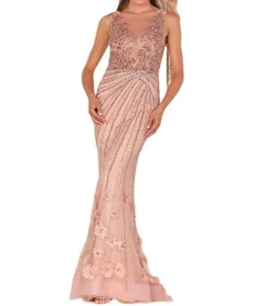 Terani Couture Radiant Bodice Maxi Dress In Champ /blush