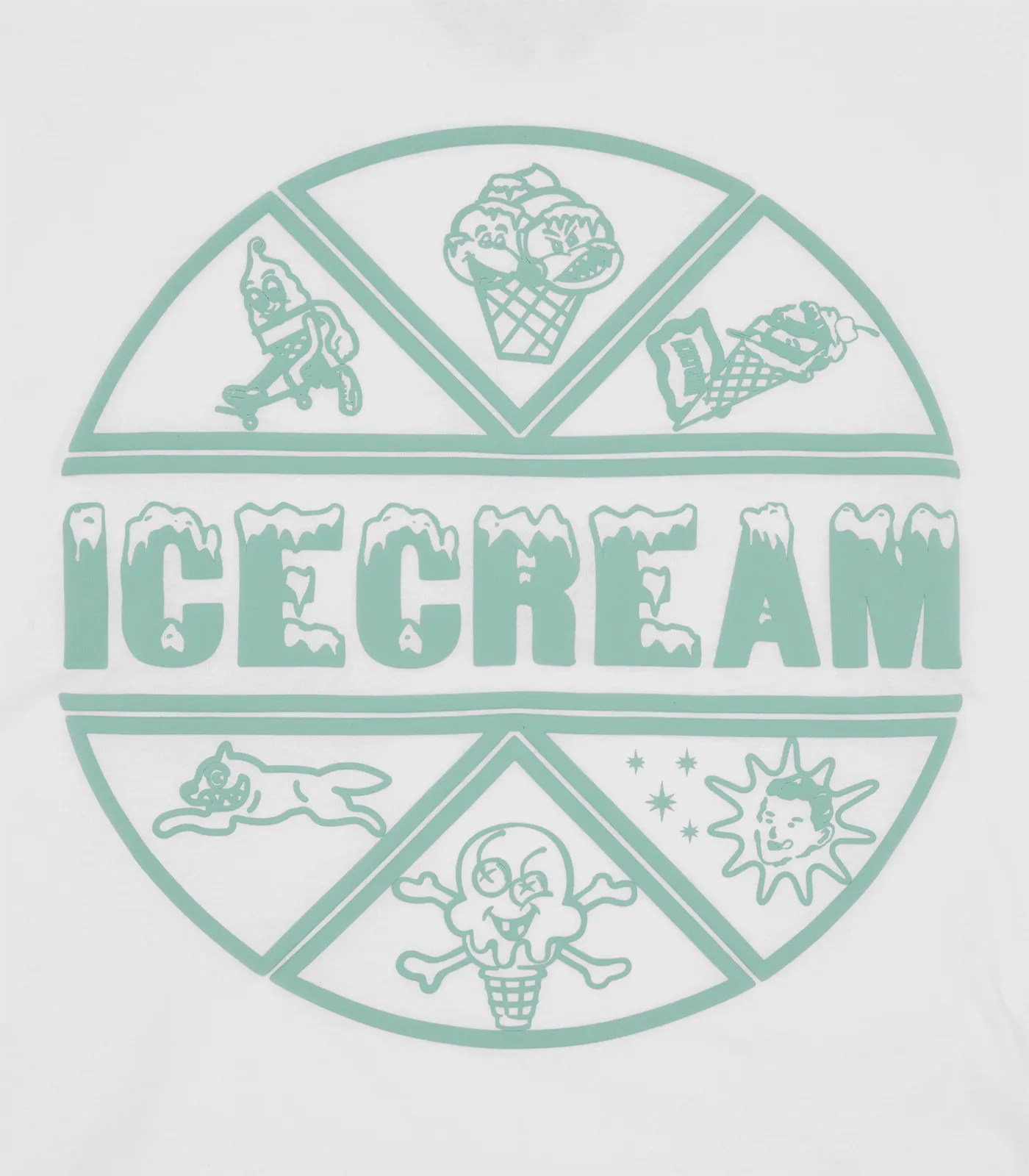 White Puff Print Ice Cream T-Shirt