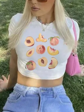 Women's T-shirt Short Sleeve T-Shirts Printing Y2K Fruit