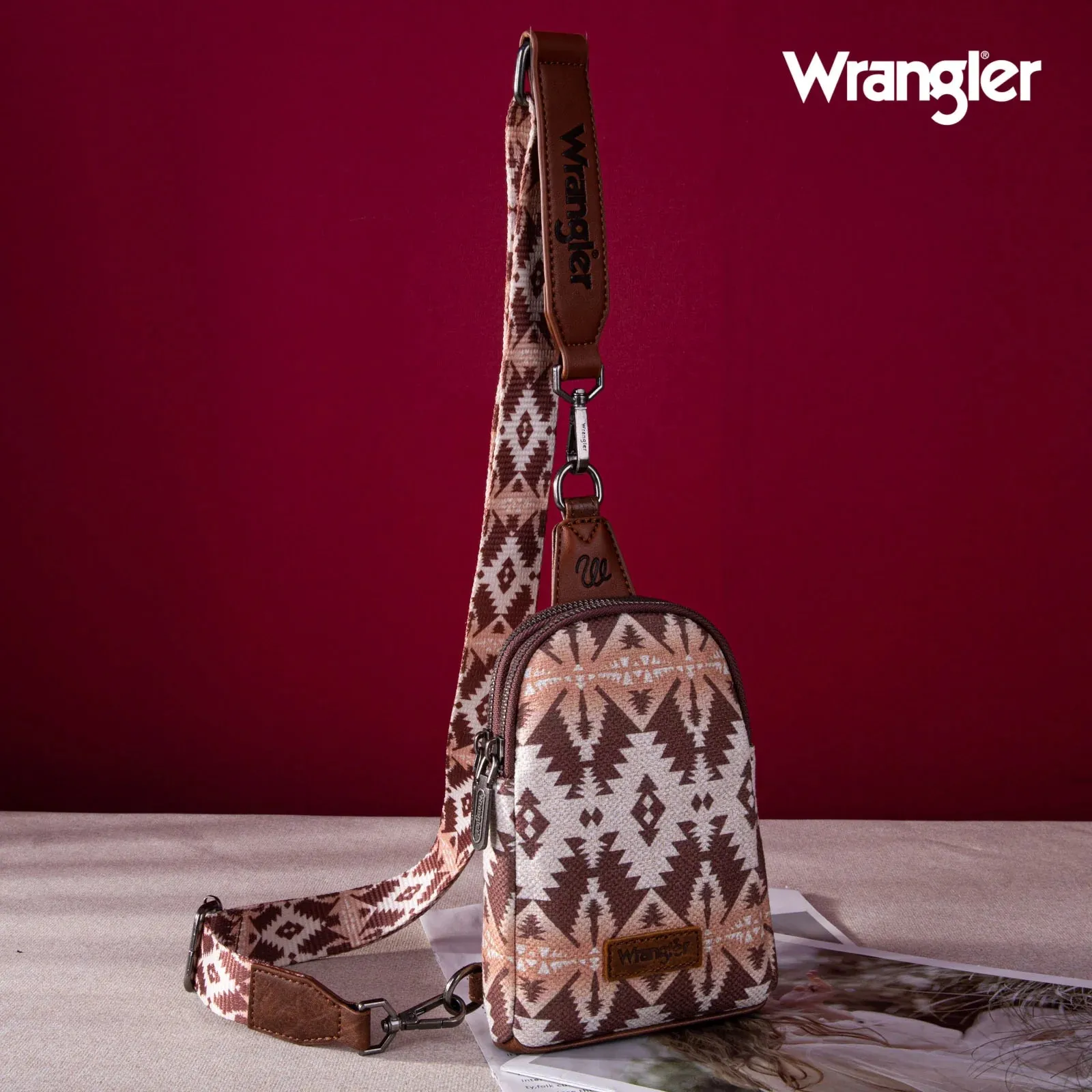 Womens Wrangler Aztec Sling Bag - Trendy and Stylish Fashion Accessory Can Be Worn Crossbody or Over the Shoulder