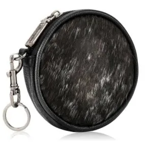 Wrangler Black Cowhide Coin Pouch Bag Charm