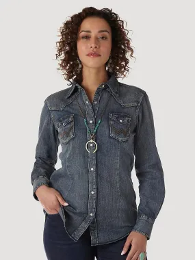 Wrangler Dark Denim Snap Top