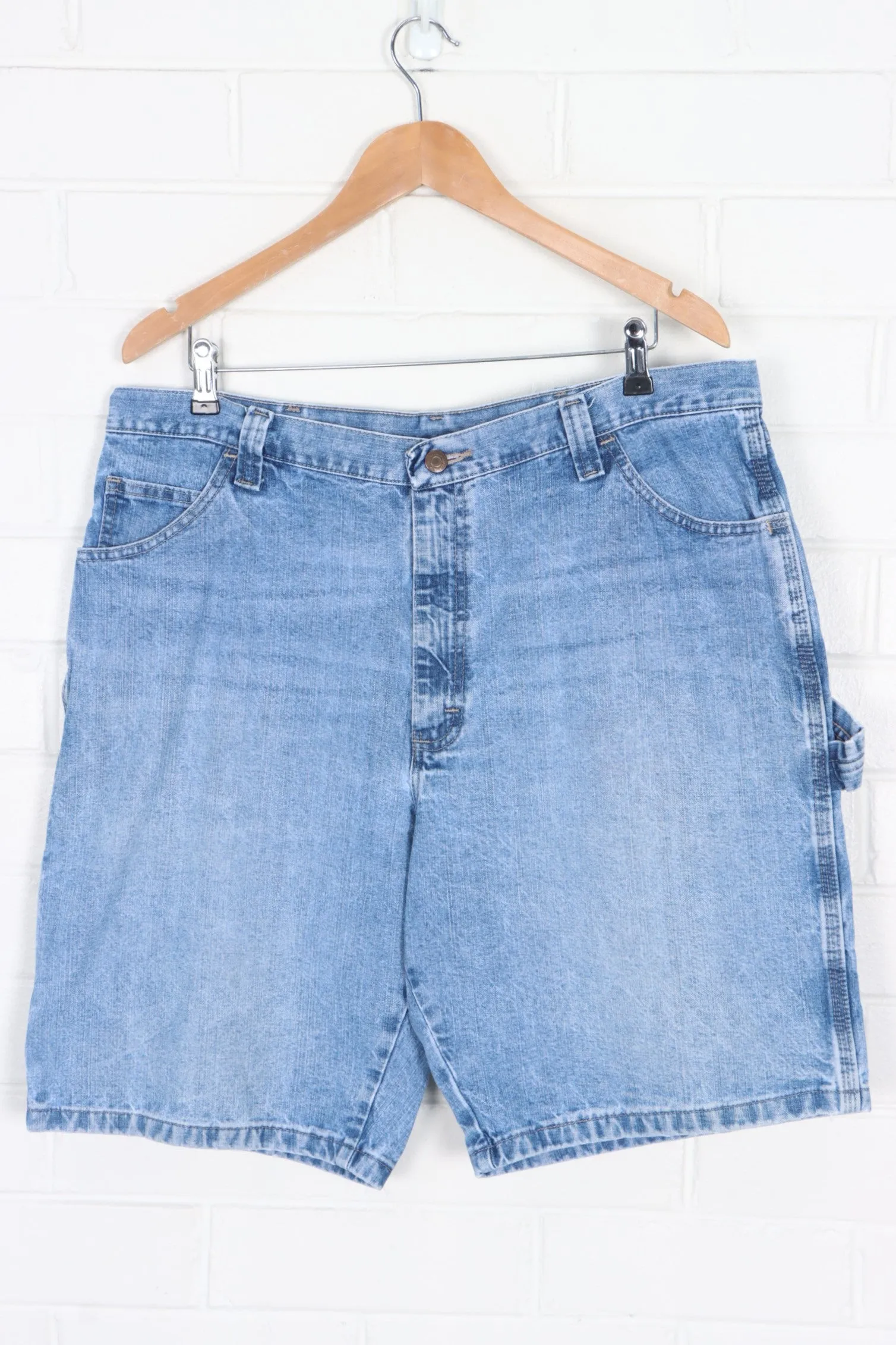 WRANGLER Light Wash Carpenter Denim Shorts - Size 38