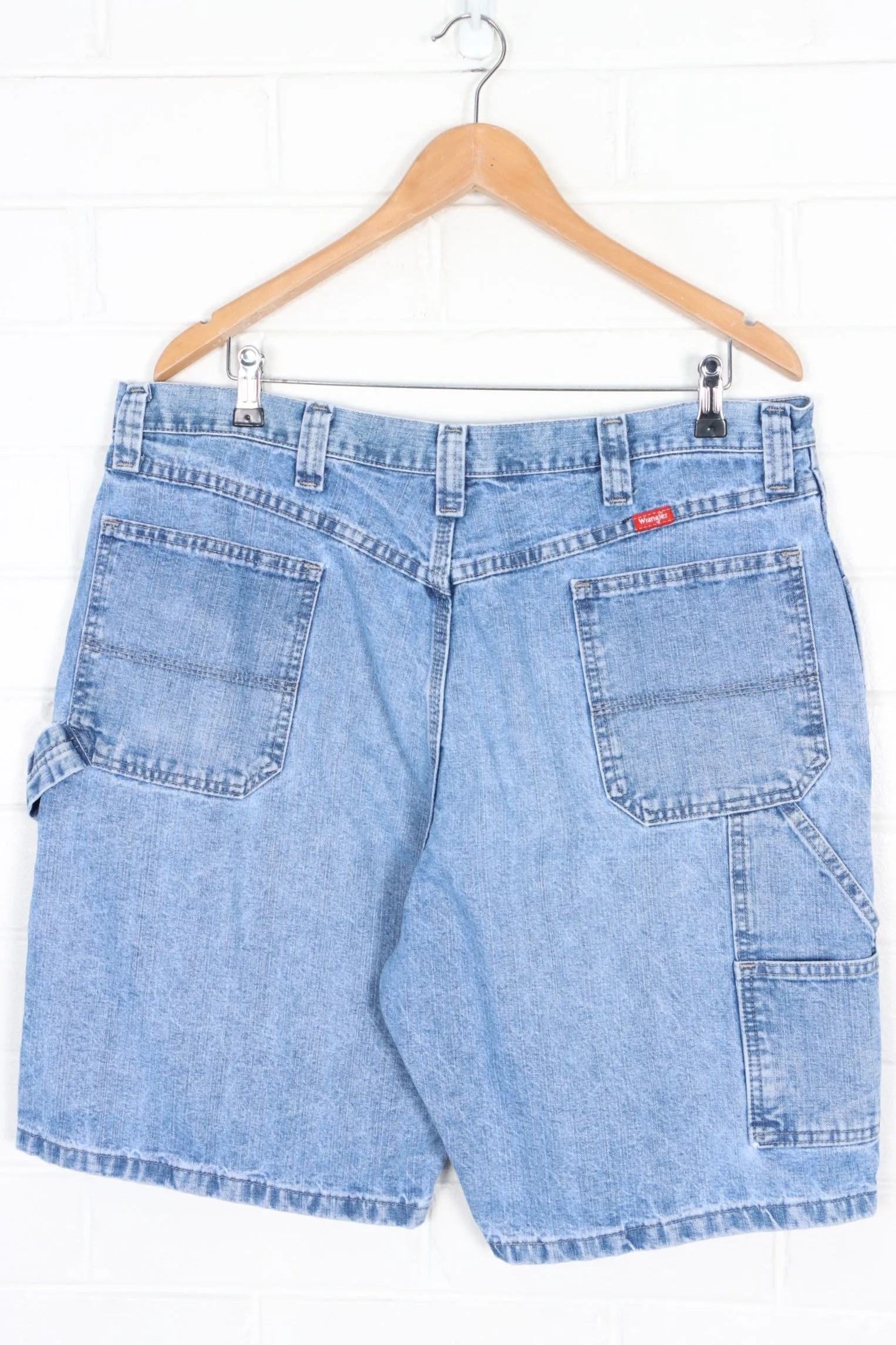 WRANGLER Light Wash Carpenter Denim Shorts - Size 38