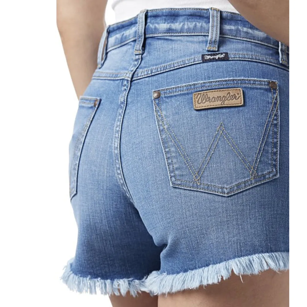 Wrangler Retro High Rise Frayed Shorts for Women