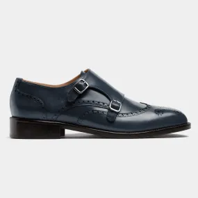  Zapatos Brogue en piel azul