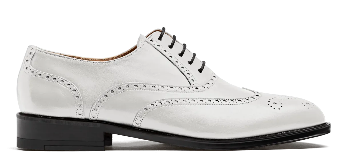  Zapatos Brogue en piel blanco