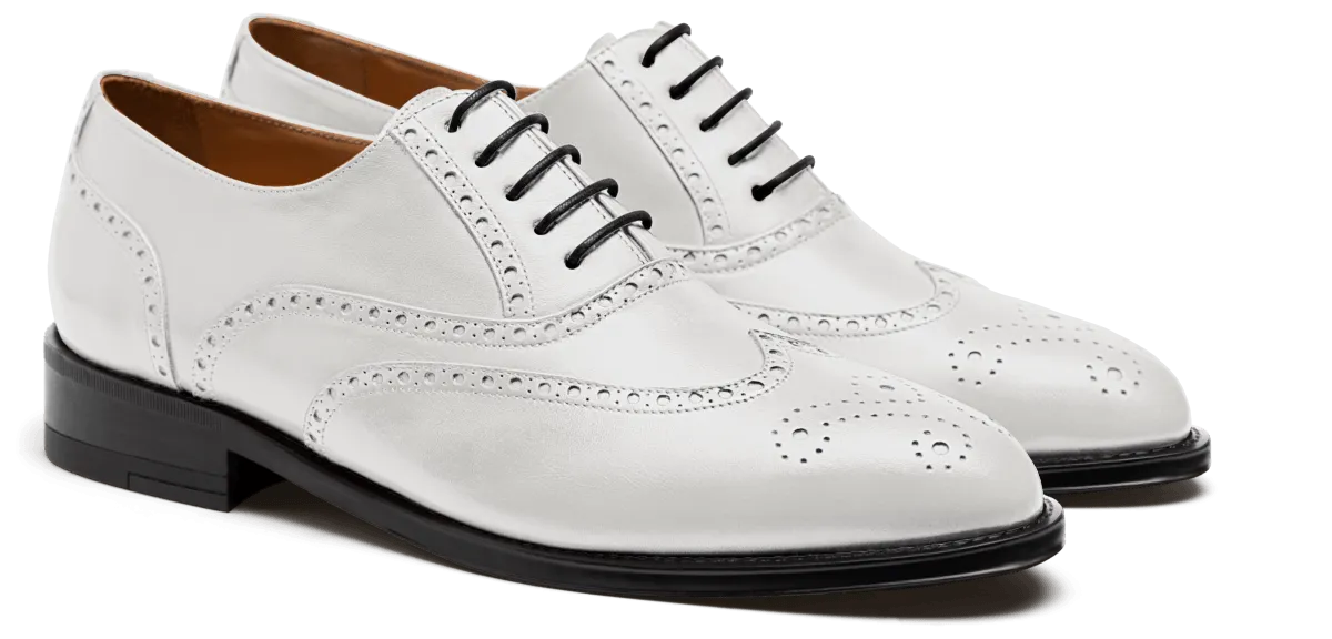  Zapatos Brogue en piel blanco