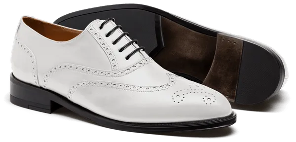  Zapatos Brogue en piel blanco