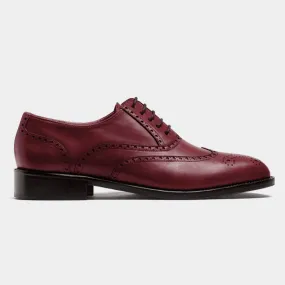  Zapatos Brogue en piel burdeos