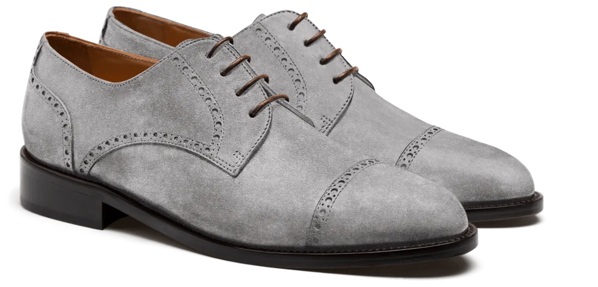  Zapatos Brogue en serraje gris