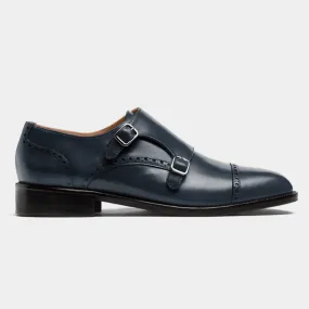  Zapatos semi brogue en piel azul