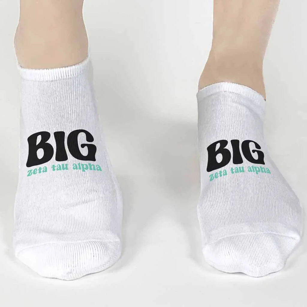 Zeta Tau Alpha No Show Socks - Bigs and Littles