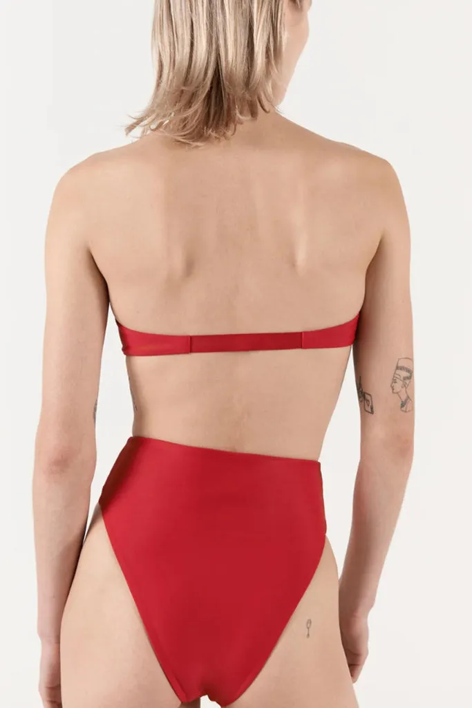 ZIAH 90s High Waist Bottom Vermillion Red Sale